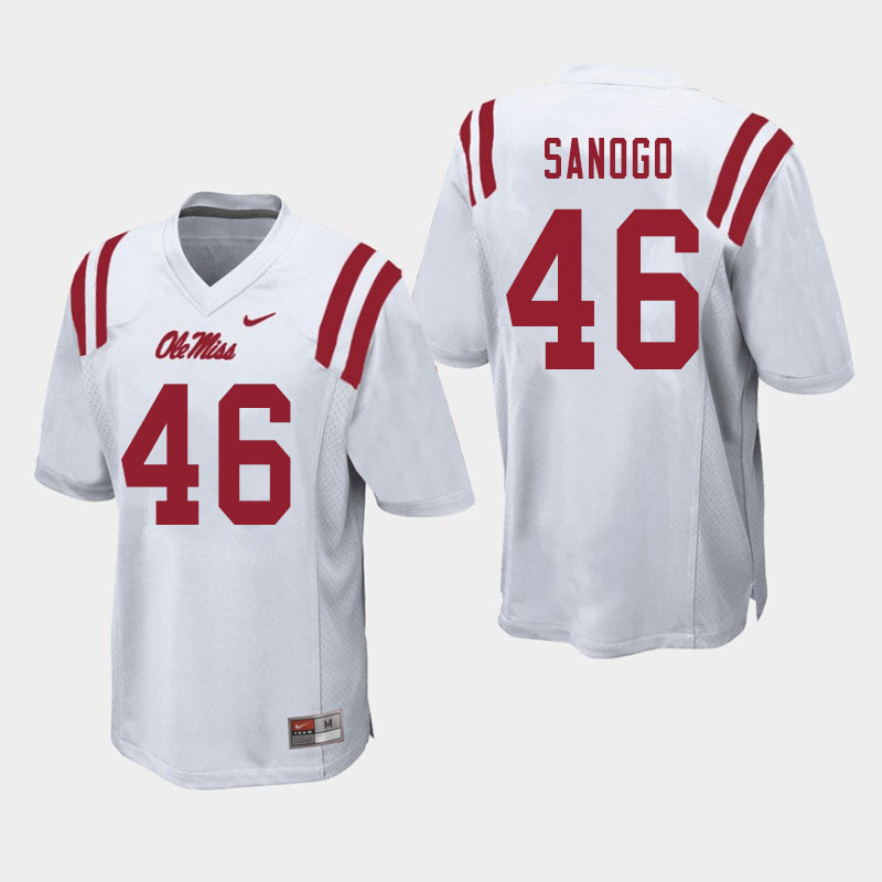 MoMo Sanogo Ole Miss Rebels NCAA Men's White #46 Stitched Limited College Football Jersey WXP6358GS
